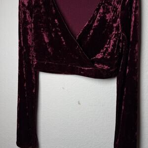 Altar’d State Velvet Wrapped Crop Top size M